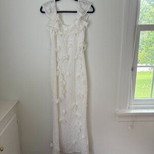 Altar'd State White Eyelet Maxi Dress